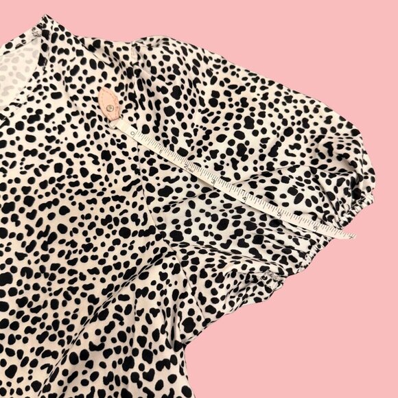 🖤 SHEIN Black & White Dotted Button-Front Babydoll Dress (Size M) - Picture 5 of 6